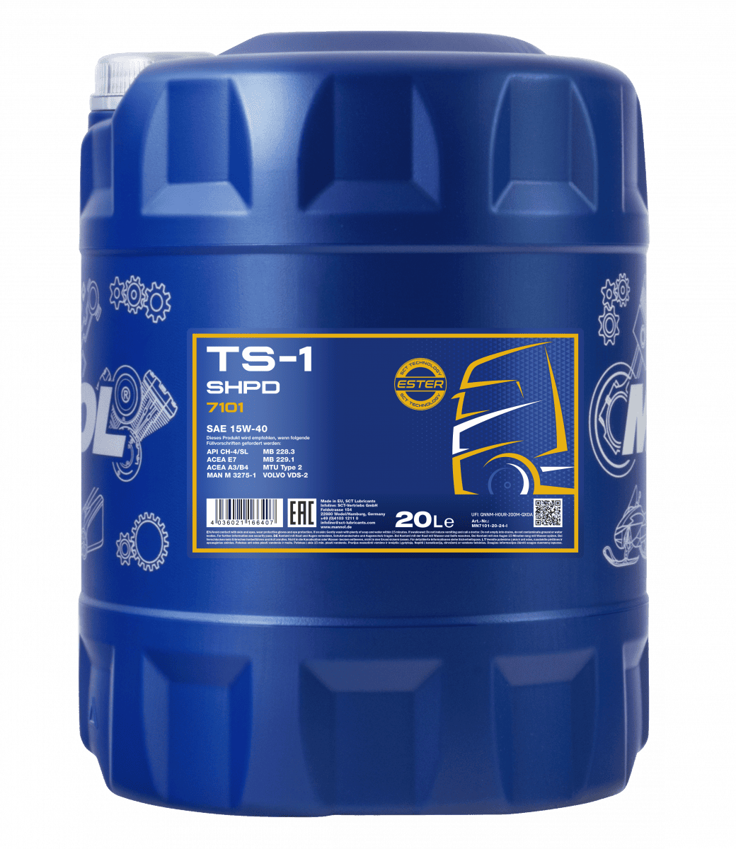 Олива моторна Mannol TS-1 SHPD 15W-40, 20 л